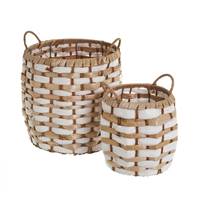 Finaco lot de 2 paniers fibres naturelles