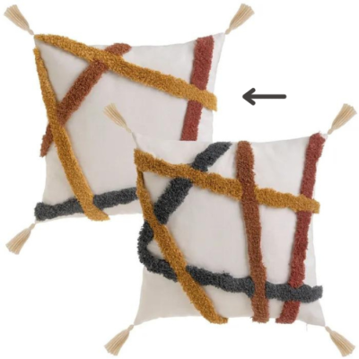 Ashkana coussin en polycoton 5 lignes 45x45cm
