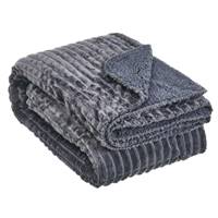 City plaid en sherpa et flanelle gris 125x150