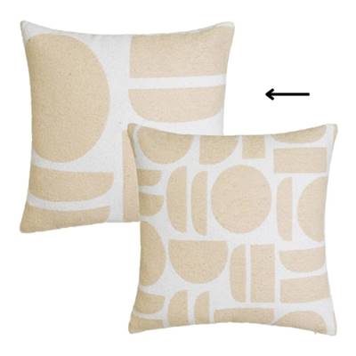 Jack coussin en polycoton beige grosses formes 45x45