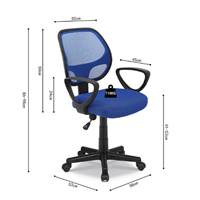 Hippa chaise de bureau classique bleu réglable à roulettes