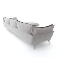 Laura canapé d'angle droit en velours gris liseret noir