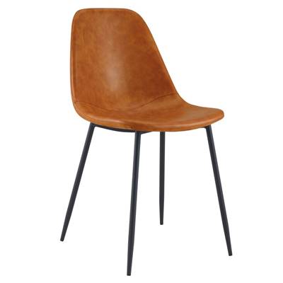 Vladi chaise en cuir synthétique camel