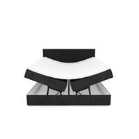 Paollo lit boxspring 160x200 avec rangement en velours noir avec surmatelas