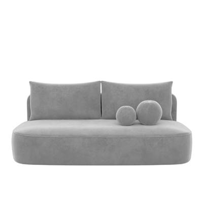 Aldo canapé-lit 137x195 en velours gris