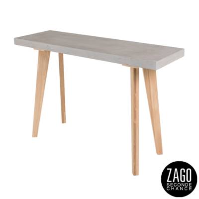 Austral console effet béton et hévéa massif