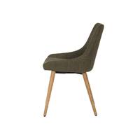 Bari chaise en tissu kaki pieds chêne