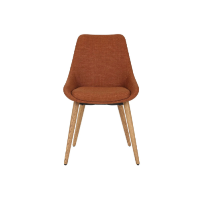 Bari chaise en tissu cognac pieds chêne