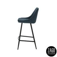 Bari chaise de bar en velours côtelé bleu H67