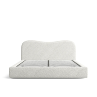 Oze lit coffre 140x200 en tissu bouclé blanc