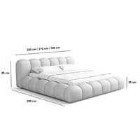 Cotton lit 160x200 avec rangement en tissu texturé blanc