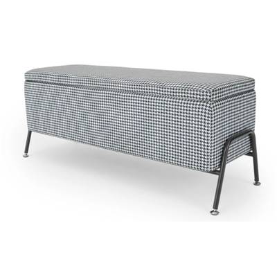 Knox banc coffre à motif pieds de poule bleu