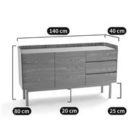 Lilio buffet 2 portes 3 tiroirs