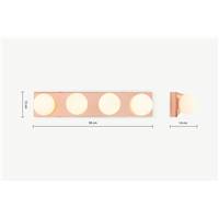 Apollo applique murale LED cuivré et verre dépoli