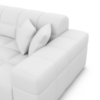 Lodce canapé panoramique angle droit en cuir blanc