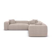 Malac canapé corner en tissu texturé beige