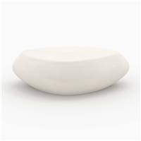 Tocoa table basse ovale blanche en béton