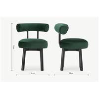 Arais chaise velours vert mousse