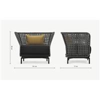 Balawa fauteuil de jardin rotin gris