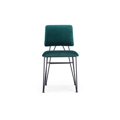 Mael chaise en tissu vert et métal noir