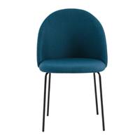 Danielle chaise arrondie tissu bleu canard
