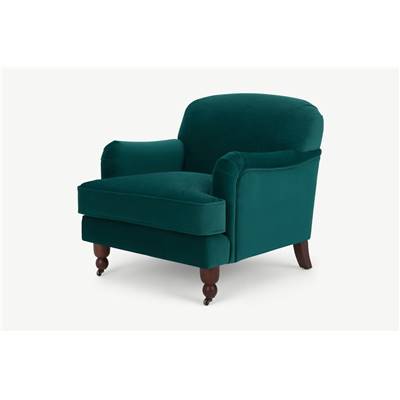 Orson fauteuil velours bleu