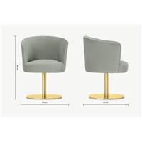 Revy chaise de bureau velours vert sauge et laiton