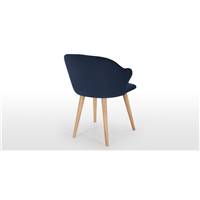 Sigrid chaise velours bleu roi et chêne