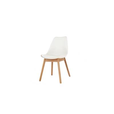 Thelma chaise bois de chêne et plastique blanc