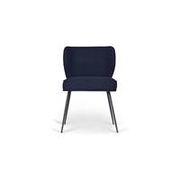 Valo chaise en tissu bouclé bleu nuit