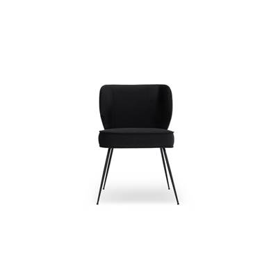 Valo chaise en velours noir et métal noir