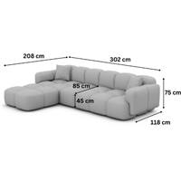 Scala canapé d'angle gauche en tissu texturé beige