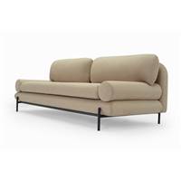 Zamora canapé 3 places en tissu gris taupe et métal noir