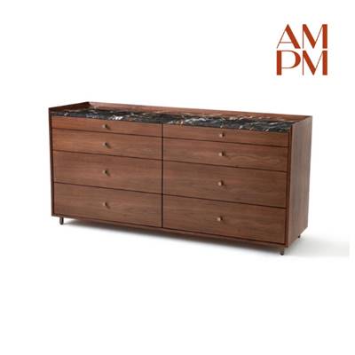 Nollan commode double noyer et marbre