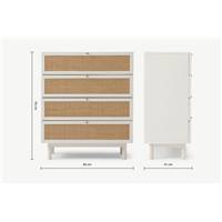 Pavia commode rotin naturel et blanc