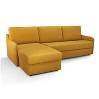 Louv canapé d'angle reversible convertible coton/lin jaune moutarde