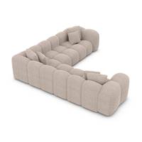 Cotton canapé corner en tissu texturé beige