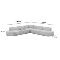 Onys canapé d'angle L tissu texturé beige