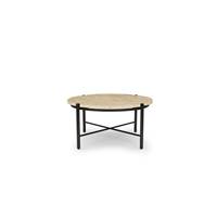 Adam table basse pierre de travertin et noir