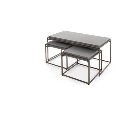 Zurn tables basses gigognes béton