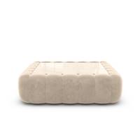 Raso table basse carrée en velours crème avec plateau en verre