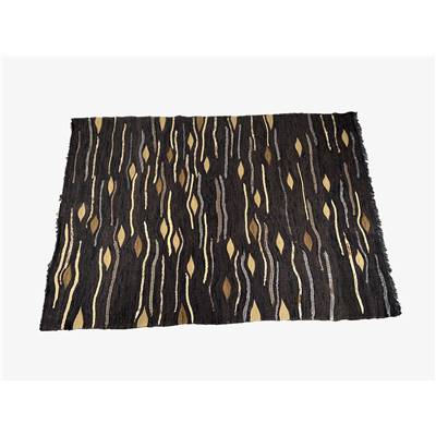 Kalina tapis tissé à la main noir avec motifs colorés 160x230