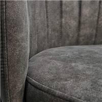 Emma fauteuil de table en tissu gris anthracite