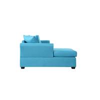 Aledy canapé d'angle gauche tissu bleu lagon