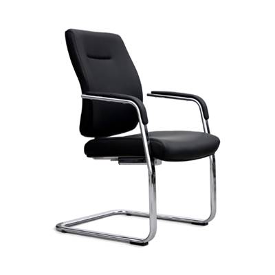 Morata fauteuil de designer en acier et cuir noir