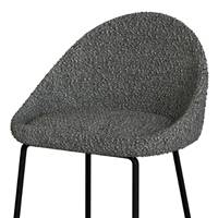 Turin chaise pour îlot central arrondie tissu bouclette gris H65cm