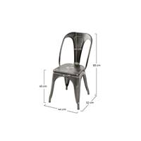 Lix chaise en métal gris foncé style industriel