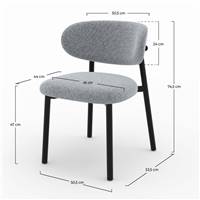 Lanca chaise en tissu gris foncé chiné et métal noir