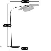 Nocapée lampadaire arc rotin 3 pétales