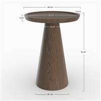 Bernina table d'appoint en placage noyer D40cm